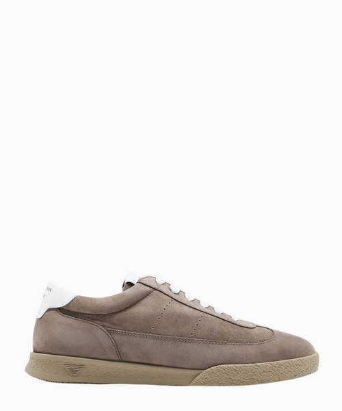 Nubuck sneakers with perforated details