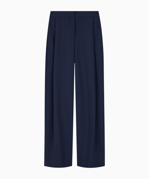 Unlined high-waisted wide-leg trousers