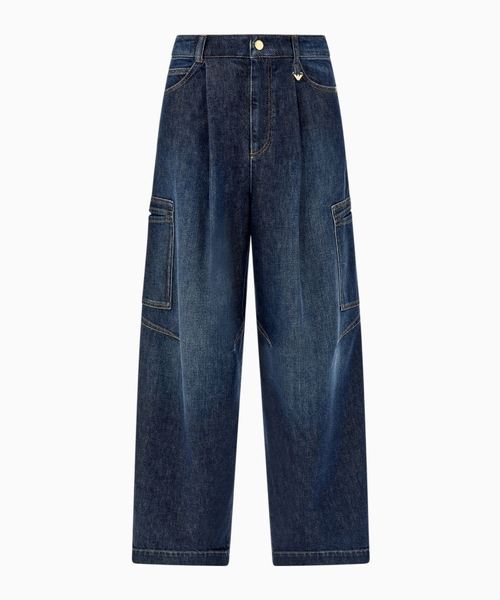 Enli biçimli karqo cibli denim şalvar