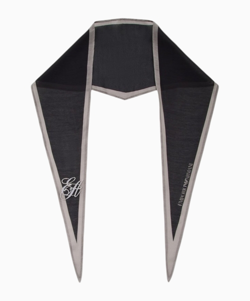 Scarf in printed modal and silk