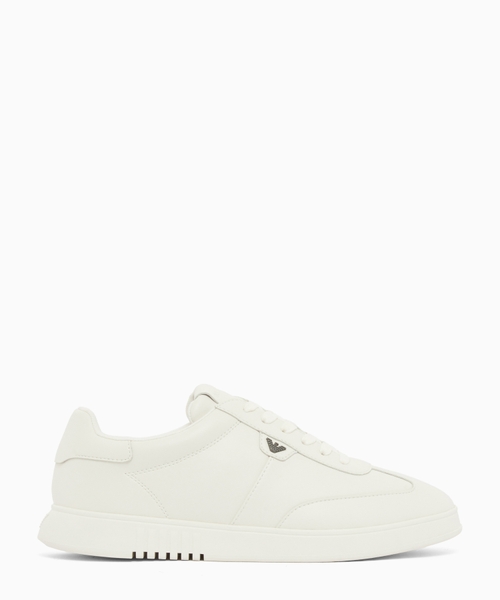 Leather sneakers with Eagle plate