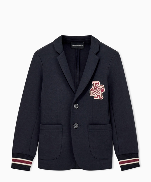 Blazer double jersey with ribbed cuffs