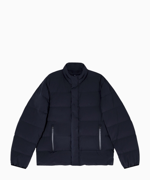 Water-repellent quilted nylon spandex down jacket