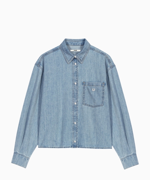 Denim shirt with logo