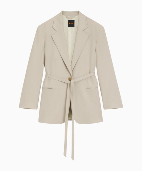 Oversized-fit blazer with belt
