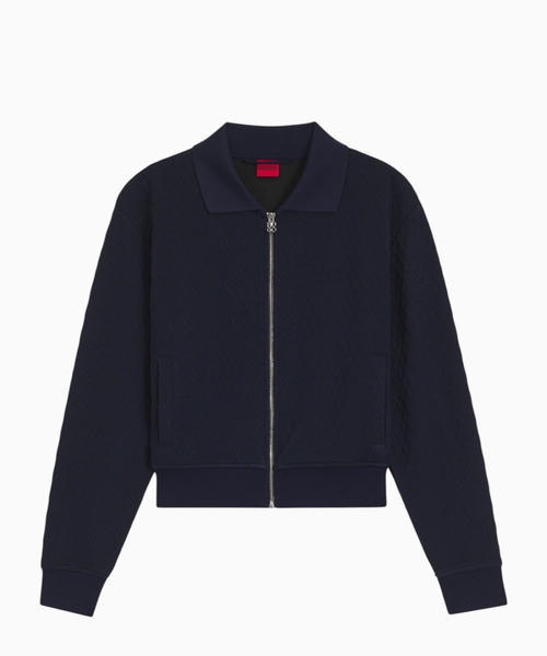 Zip-up jacket with stacked-logo