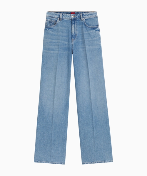 Wide-leg jeans with front pleats