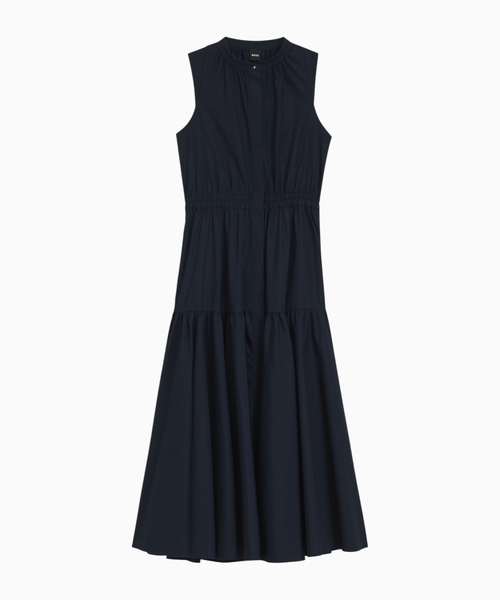 Sleeveless dress in cotton poplin