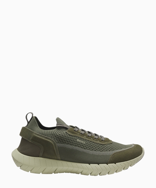 Lace-up trainers with a knit sock