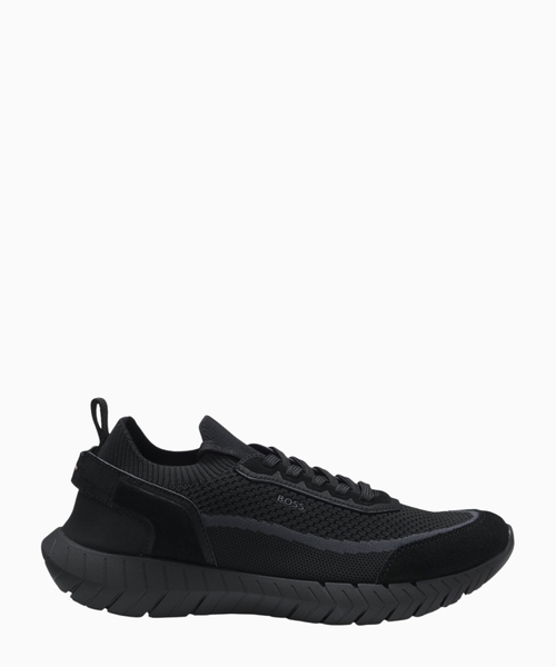 Lace-up suede trainers