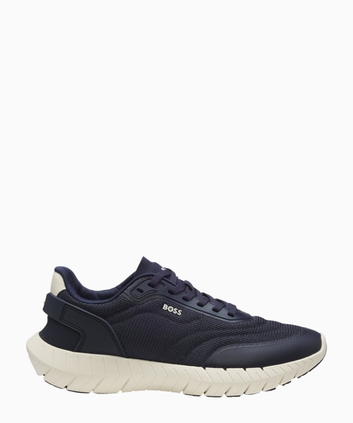 Sneakers with leather trims