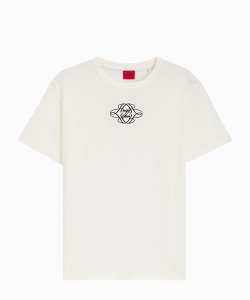Loqo naxışlı pambıq T-shirt