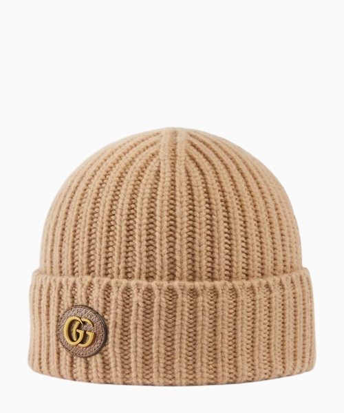 Wool cashmere hat with Double G