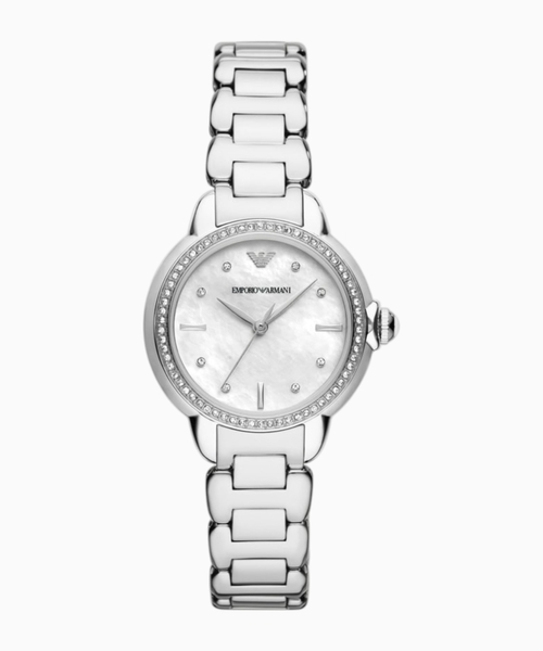 Three-hand stainless steel watch