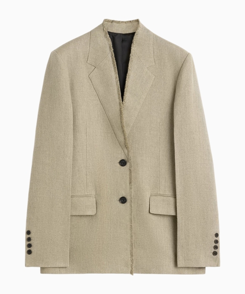 Raw lapel jacket