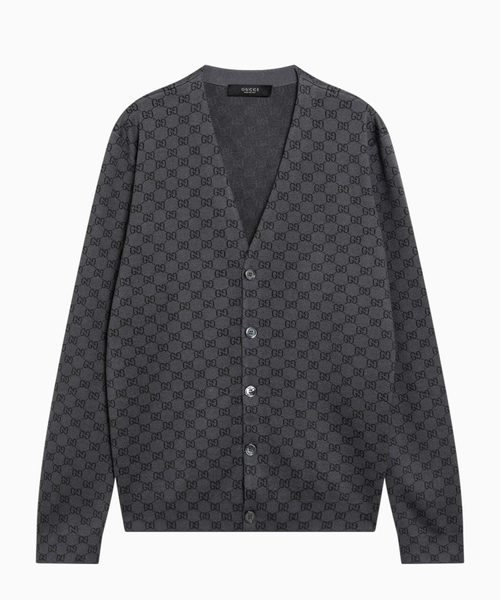 Wool and silk cardigan with GG motif