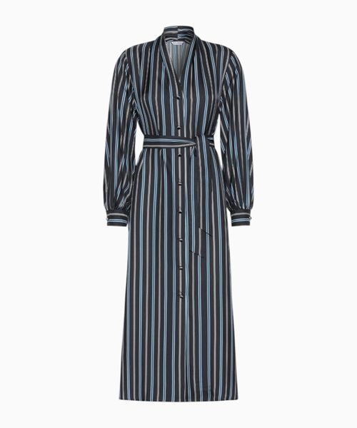 Printed twill shirt dress