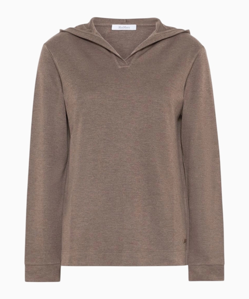 Silk-blend jersey hoodie