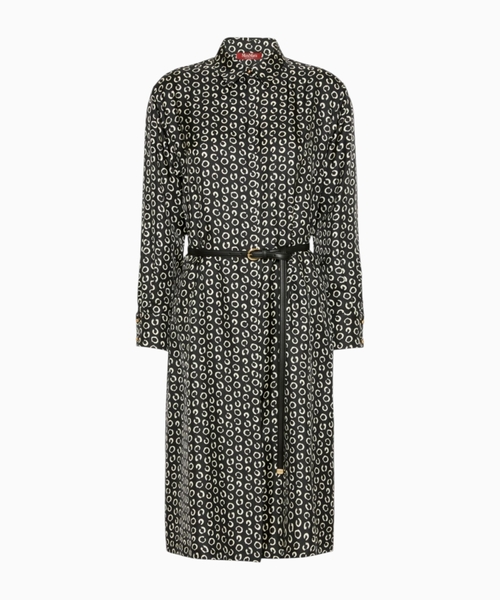 Printed silk shirt dress