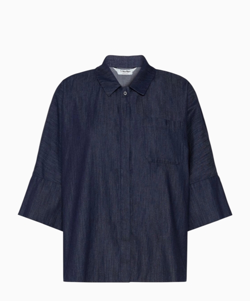 Wide cotton denim shirt