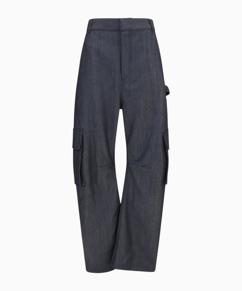 Denim print cargo pants