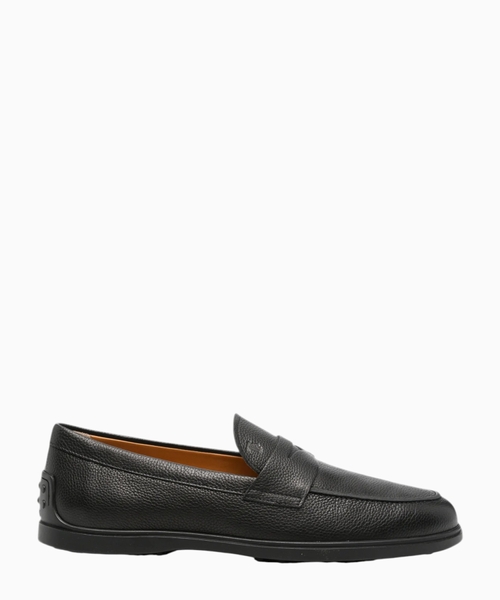 Grained leather loafers