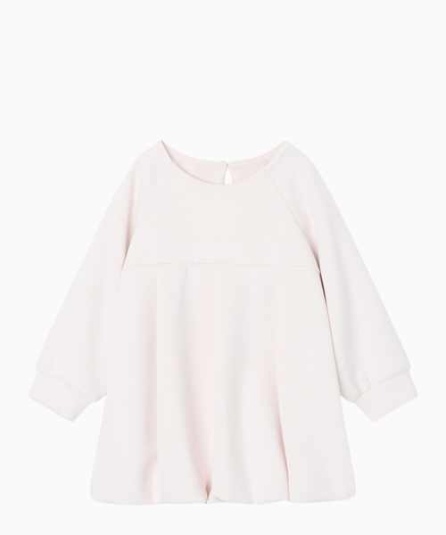 Jersey dress with long sleeves and a pleated skirt