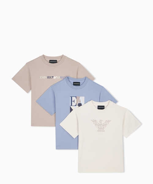 Set of three cotton jersey T-shirts with graphics