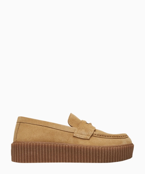 Suede platform loafers
