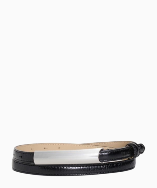 Slim leather belt