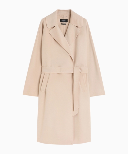 Double-faced wool-blend coat