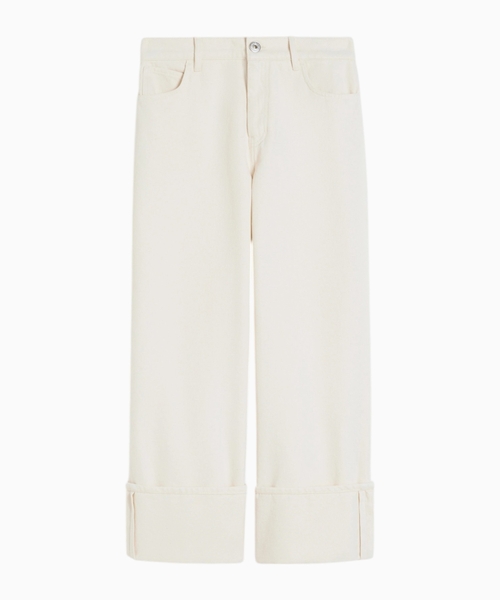 Cotton bull trousers with turn-ups