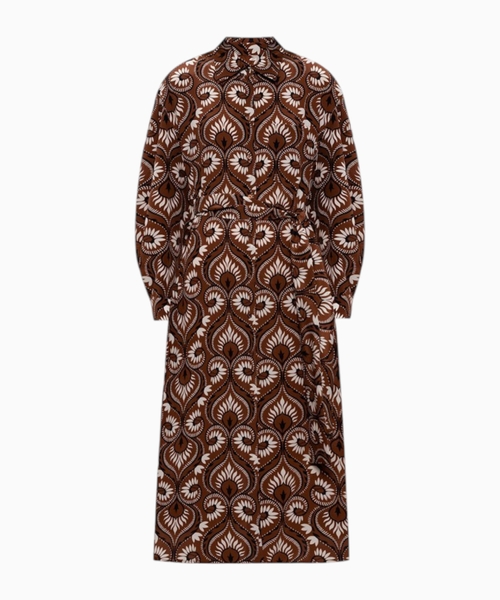 Printed silk crêpe de chine shirt dress