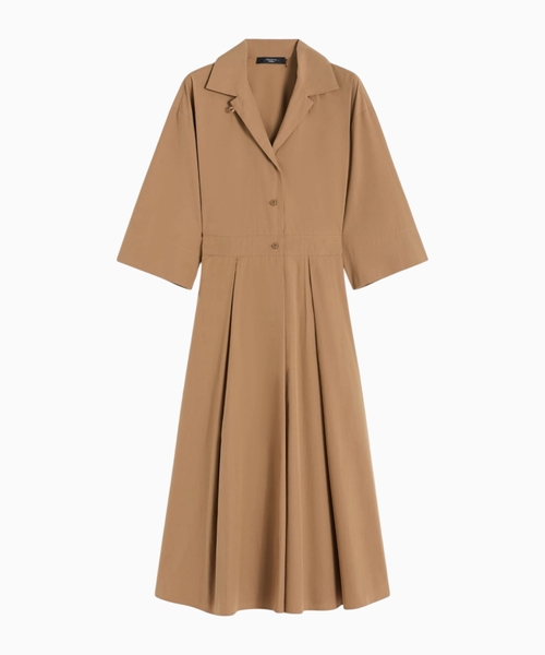 Cotton-poplin midi shirt dress