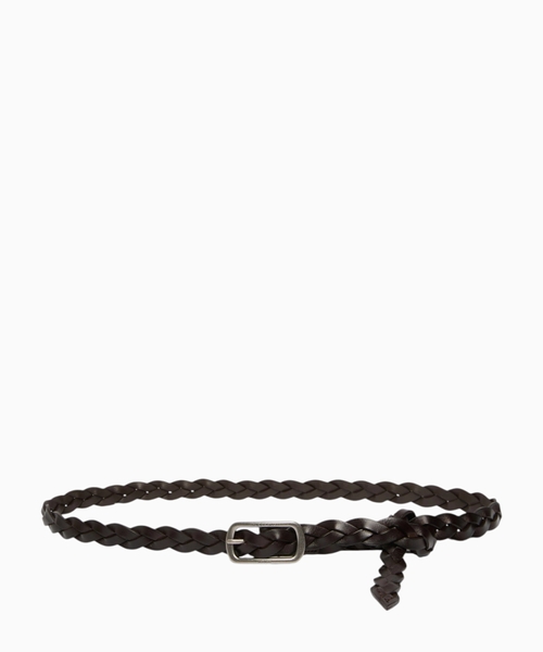 Woven leather belt