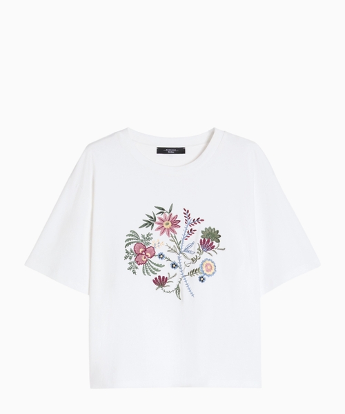 Printli pambıq cersi T-shirt