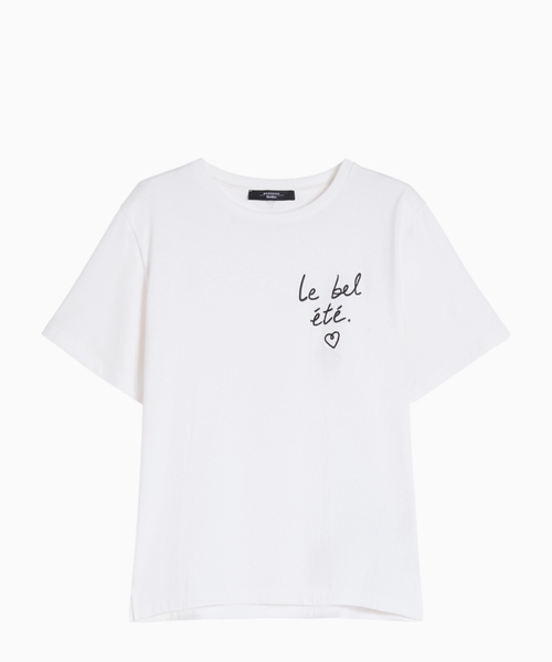 Qrafik printli cersi T-shirt