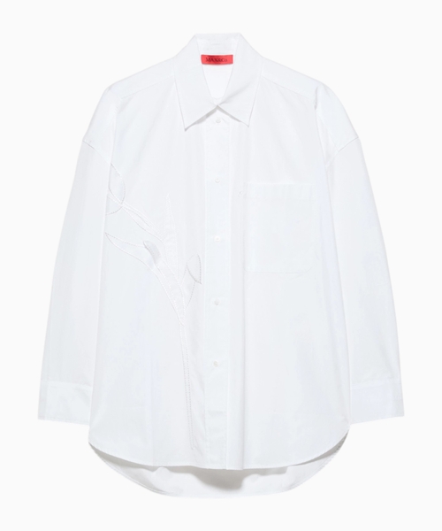 Embroidered poplin shirt