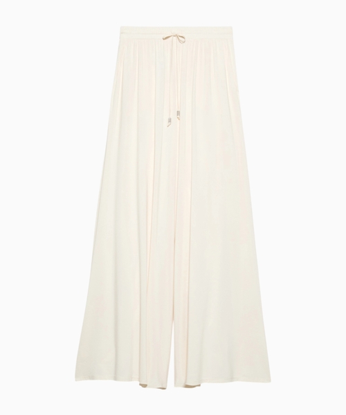 Wide-leg crepe-jersey trousers