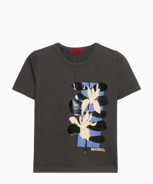 Flower-print slim-fit T-shirt