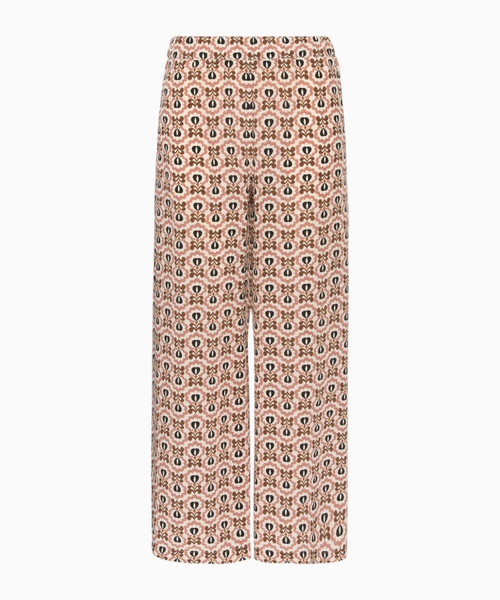 Printed crepe de chine trousers