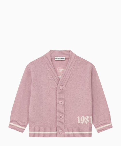 V-neck knit cardigan with 1981 detail