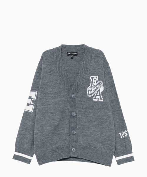 Cardigan with embroidered patches
