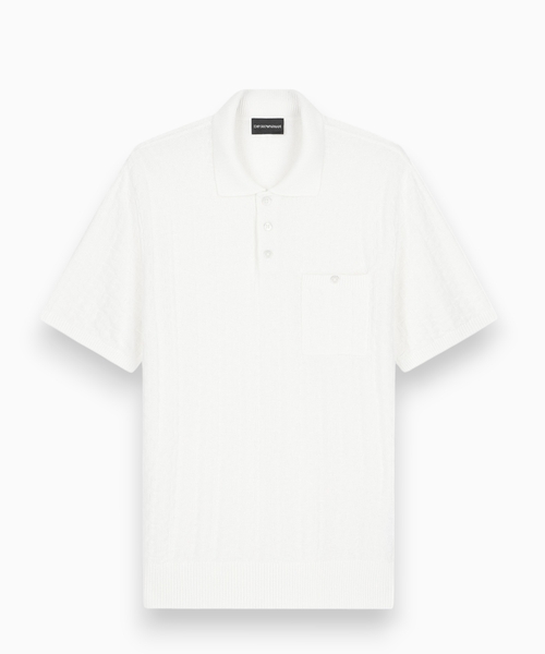 3D naxışlı jakkard polo