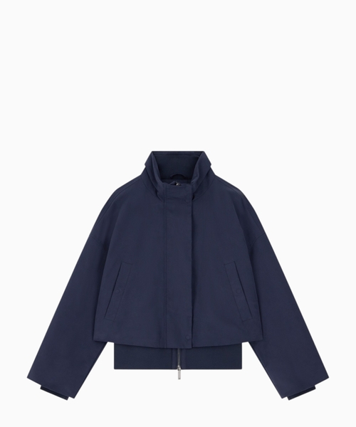 Blouson jacket with a metal zipper