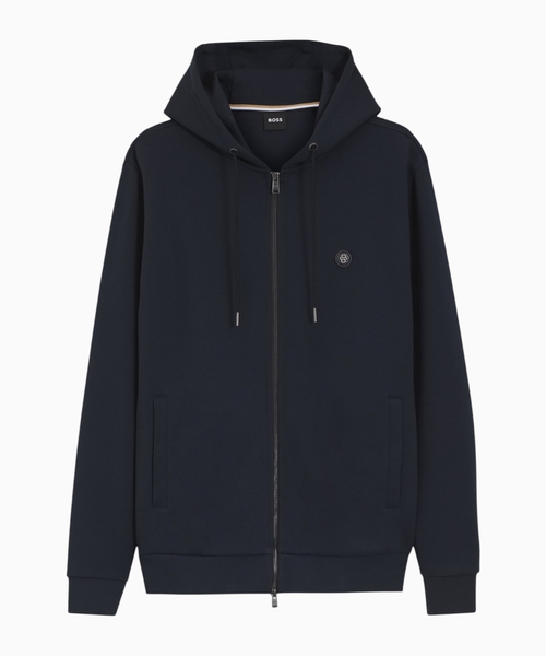 Cotton-blend zip-up hoodie with Double B monogram