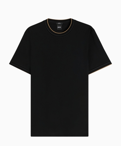 Dar biçimli yumruboğaz pambıq T-shirt