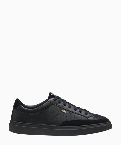 Leather sneakers with suede trims