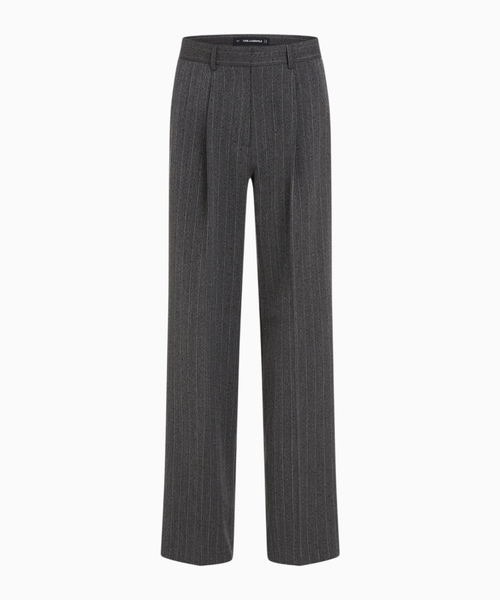 Pinstripe straight-leg pants