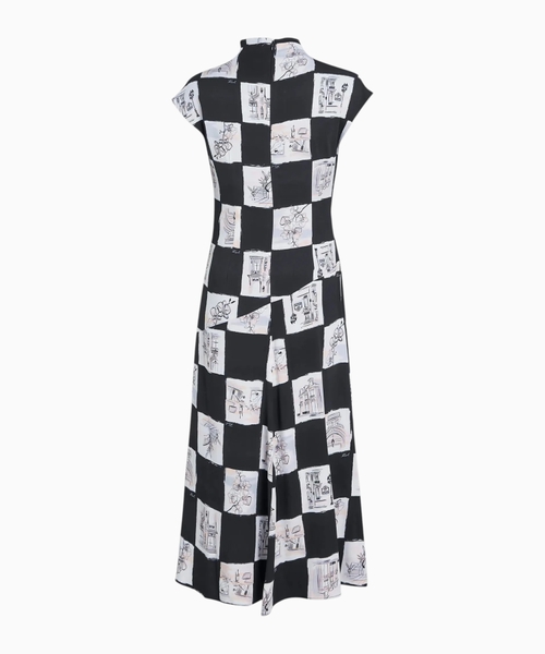 High neck midi dress